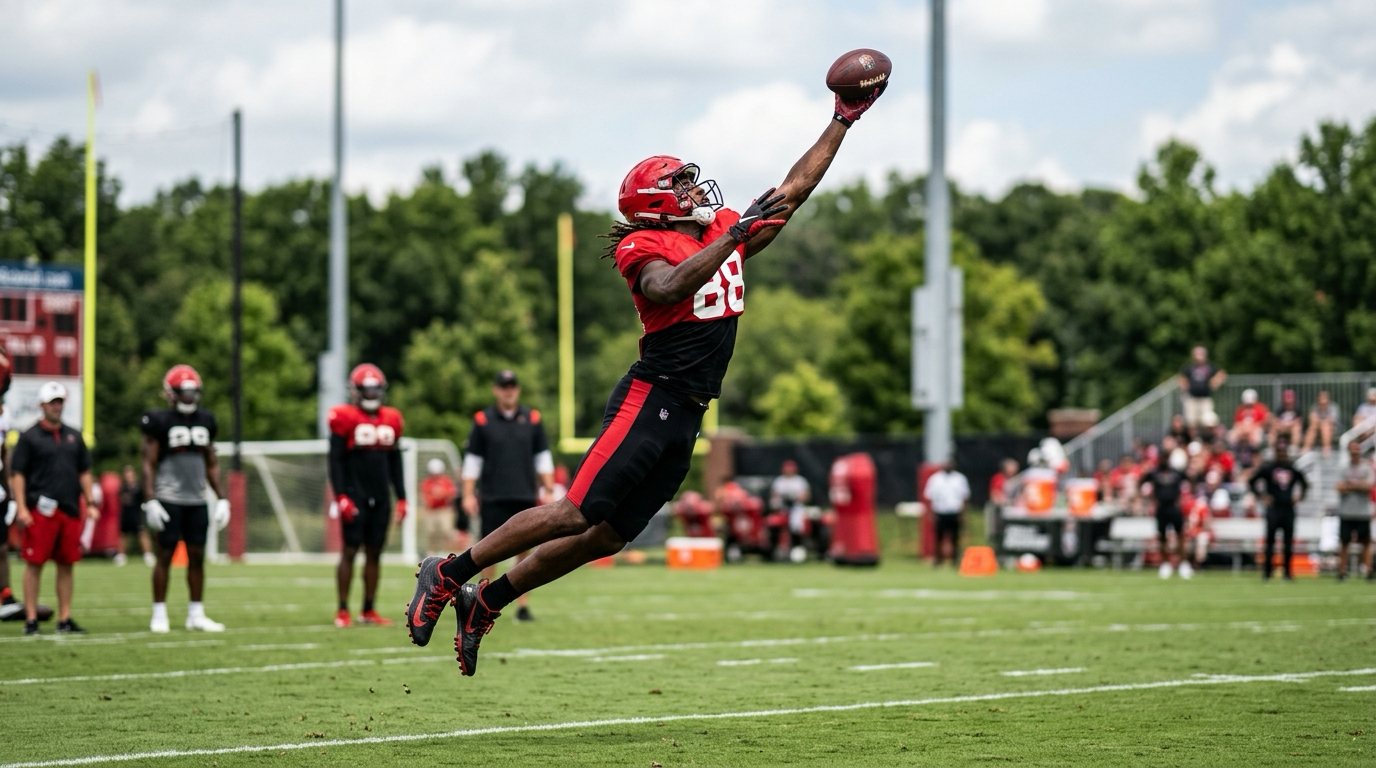 Atlanta Falcons players during 2026 offseason workouts